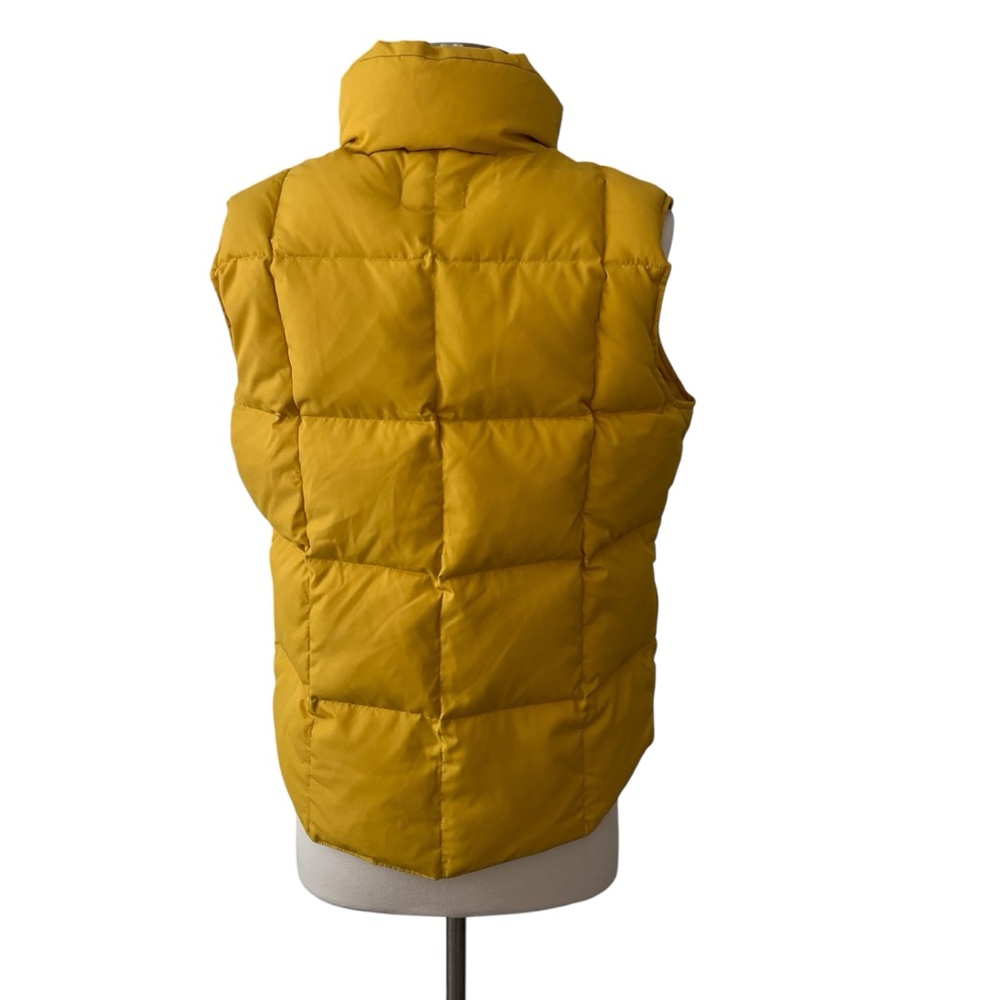 Vintage Lands’ End down button up puffer vest yellow nylon S - Picture 5 of 13